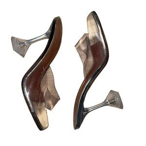 Amina Muaddi Lupita Transparent PVC Glass Slippers Women's 36.5